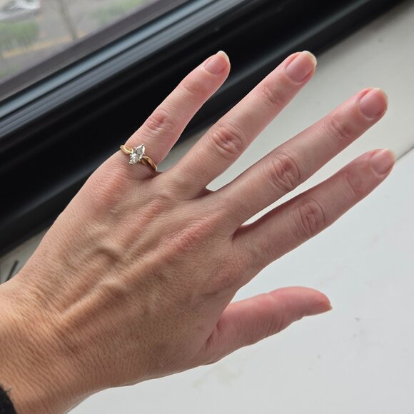 FREE SHIPPING Vintage 14k gold Real Diamonds 💎 ring bundle set of 2 - Picture 7 of 10